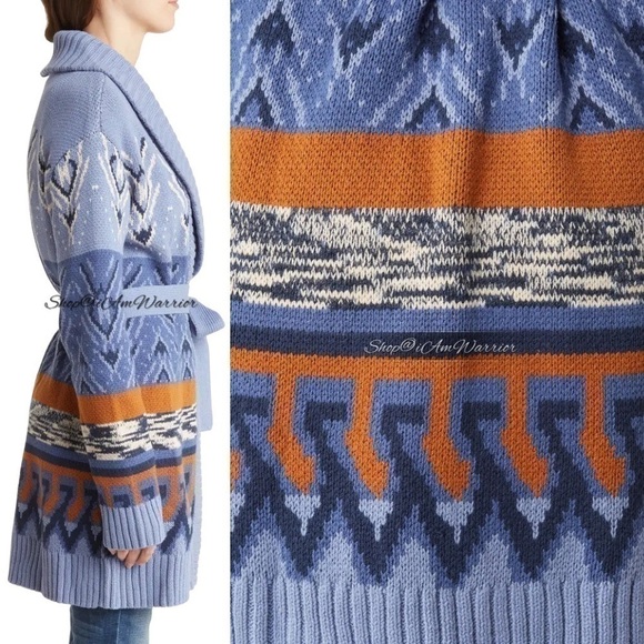 Lucky Brand NWT shawl collar nordic belted cardigan sweater *shop@iamwarrior - Picture 3 of 10